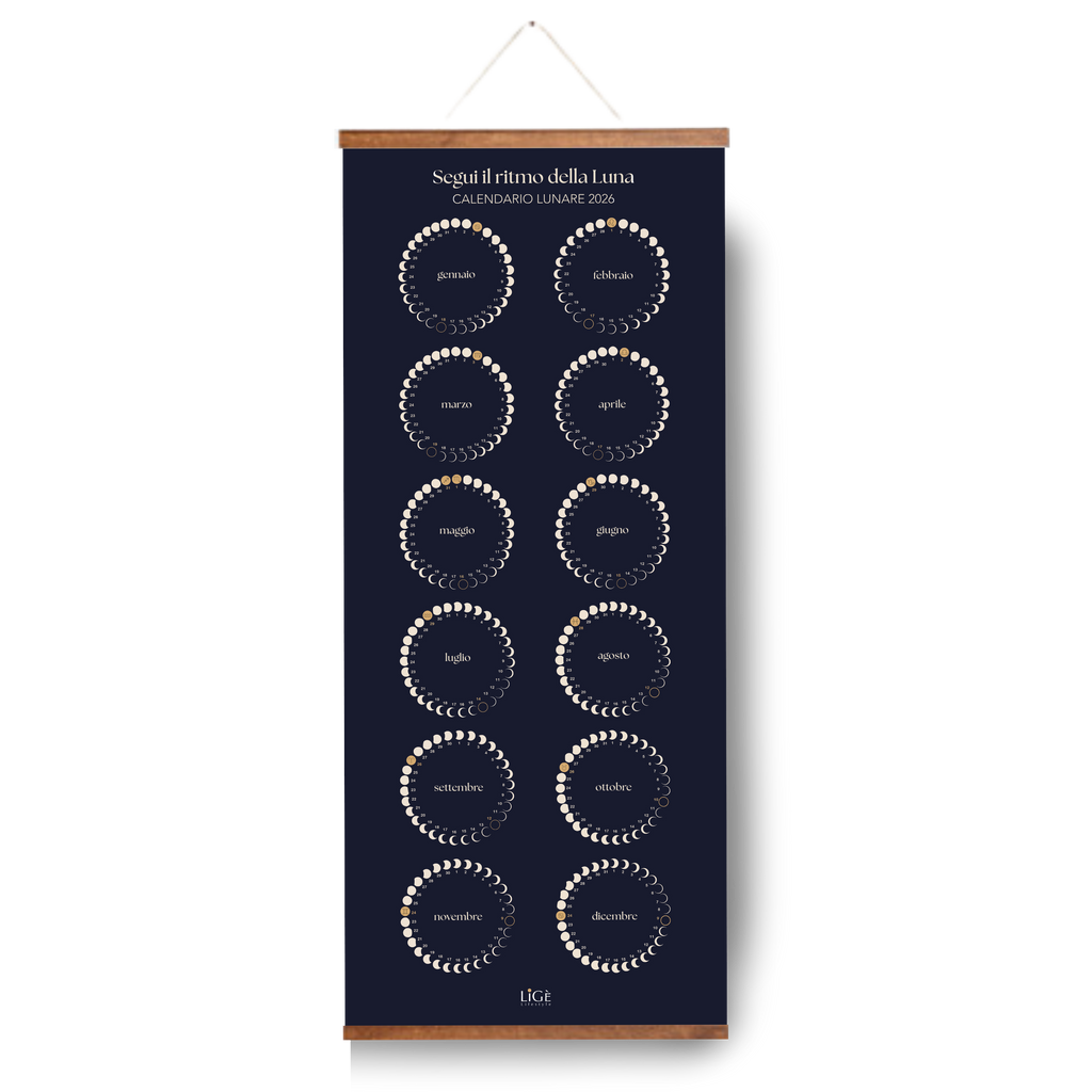 Calendario Lunare 2026 in legno e tessuto - Preordine
